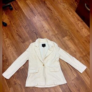NWOT Anthropologie X Sanctuary Bryce Knit Blazer Size Medium Cream Neutral